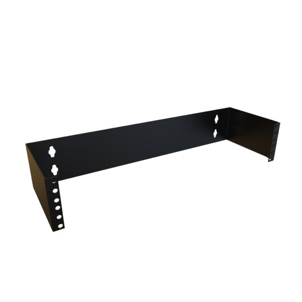 rb-wr2-rev1 Hammond Rack Basics RB-WR Series 2U Hinged Low-Profile Wall Mount Rack, 6 in Deep, 10-32 Rails, 20 lb, Black, RB-WR2