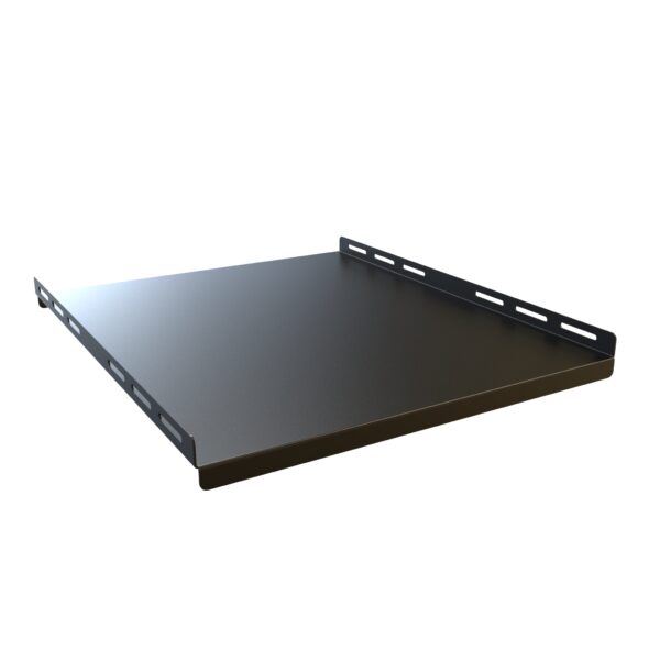 Hammond RF Series Heavy-Duty Fixed Cabinet Shelf, Solid, 21 in Deep, 350 lb, 14-Gauge Steel, Side Mount, Black, RFUS1921BK1