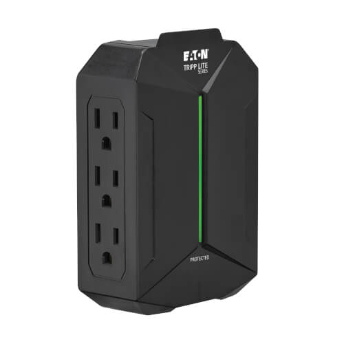 Tripp Lite series Protect It! 6-Outlet Surge Protector - 5-15R Outlets, 5-15P Direct Plug-In, 490 Joules, Black