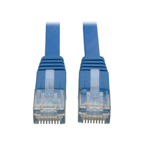Tripp Lite series Cat6 Gigabit Snagless Molded Flat (UTP) Ethernet Cable (RJ45 M/M), PoE, Blue, 25 ft. (7.62 m)
