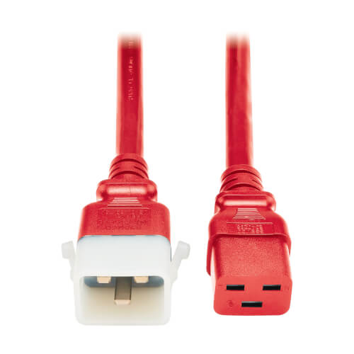 Tripp Lite series PDU Power Cords, C19 to P-Lock C20 - Heavy-Duty, 20A, 250V, 12 AWG, 4 ft. (1.2 m), Red, 6 Pack