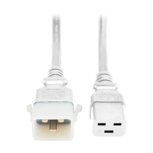 Tripp Lite series PDU Power Cords, C19 to P-Lock C20 - Heavy-Duty, 20A, 250V, 12 AWG, 4 ft. (1.2 m), White, 6 Pack Tripp Lite series PDU Power Cords, C19 to P-Lock C20 - Heavy-Duty, 20A, 250V, 12 AWG, 4 ft. (1.2 m), White, 6 Pack