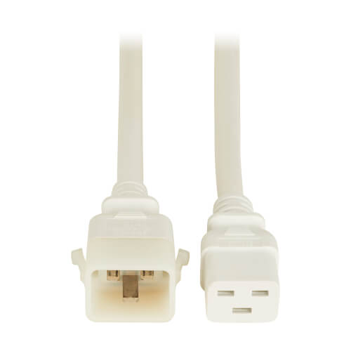 Tripp Lite series PDU Power Cords, C19 to P-Lock C20 - Heavy-Duty, 20A, 250V, 12 AWG, 6 ft. (1.8 m), White, 6 Pack
