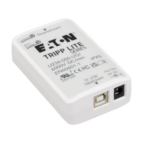 Tripp Lite series Medical-Grade USB Galvanic Isolator for Patient Care Vicinities - 6kV 1-Minute Insulation, IEC 60601-1, 2MOPP Certified, UL/cUL, TAA