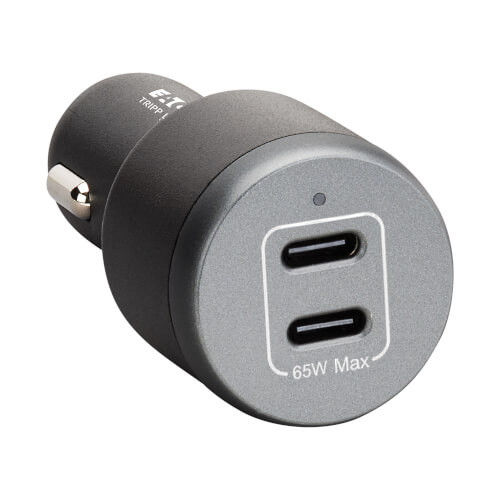 Product Image: U280-C02-65W Tripp Lite series Dual-Port USB Car Charger, 65W Max - 2 USB-C Charging Ports, 65W PD 3.1 and PPS Charging, Black