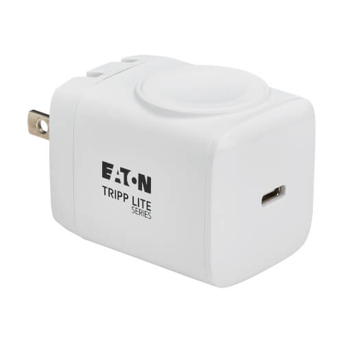 Tripp Lite 30W USB-C Wall & Travel Charger with Apple Watch Pad - MFi Certified, Compact 1-Port Design - White - U280MS-2N1-WH2