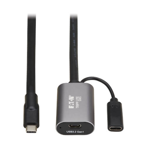 Tripp Lite series USB 3.2 Gen 1 Active Extension Cable with USB-C Charging - USB-C to USB-C (M/F), 5 Gbps, Data Only, 10 m (32.8 ft.)