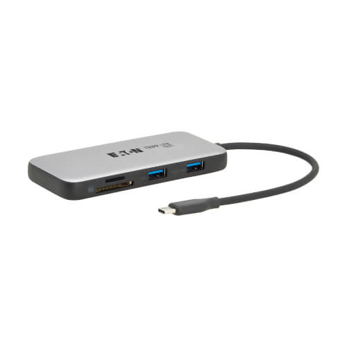 Product Image: U444-06N-H4MUC3 Tripp Lite series USB-C Multiport Adapter - 4K 60 Hz HDMI, USB 3.2 Gen 2 Hub Ports, Memory Card Slots, 100W PD Charging, HDR, HDCP 2.2