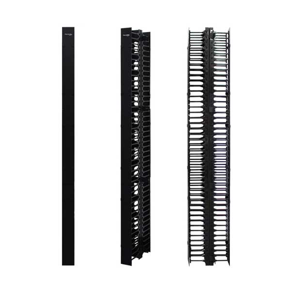 DOUBLE-SIDED VERTICAL CABLE MANAGER, 4" X 12" 78", W/ DUAL HINGED COVERS DOUBLE-SIDED VERTICAL CABLE MANAGER, 4" X 12" 78", W/ DUAL HINGED COVERS