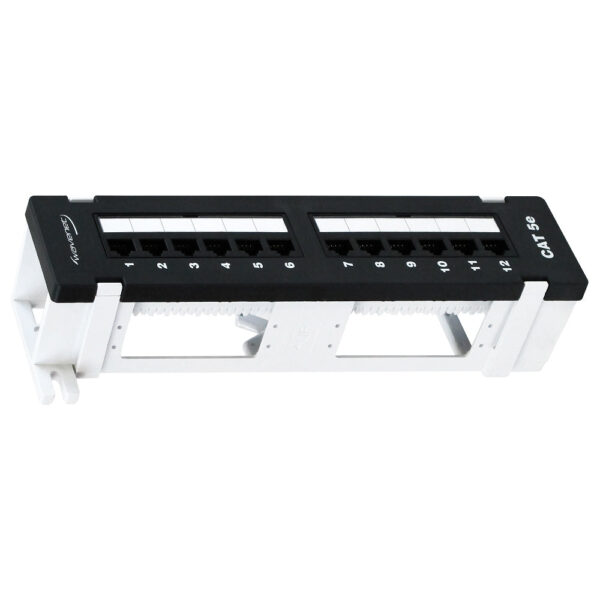 CAT5E, 110-Type, Patch Panel, 12-Port, Wall Mount, T568A/B