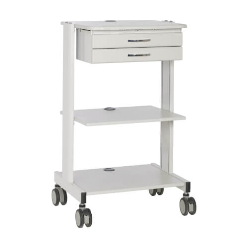 Tripp Lite series Mobile Workstation with 2x Adjustable Shelves, 2x Metal Drawers, Locking Casters, TAA